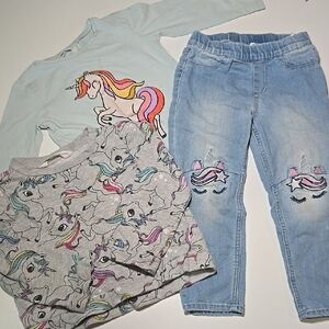 5/$30 Unicorn Themed Kids Outfit Set